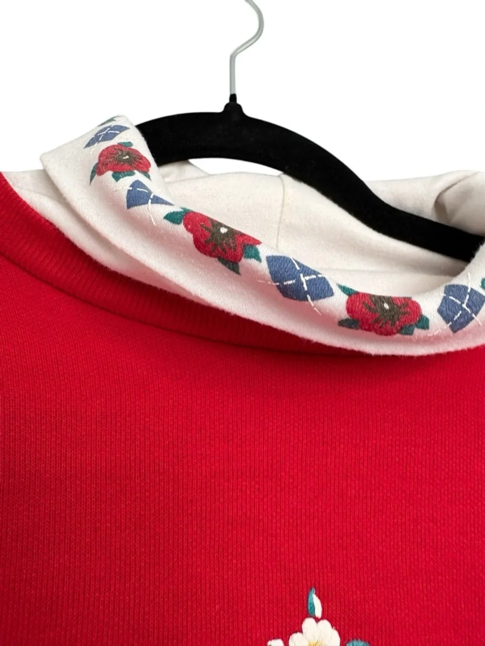 VTG ACT III Red Teddy Bear Sweatshirt Mock Neck USA Size 24